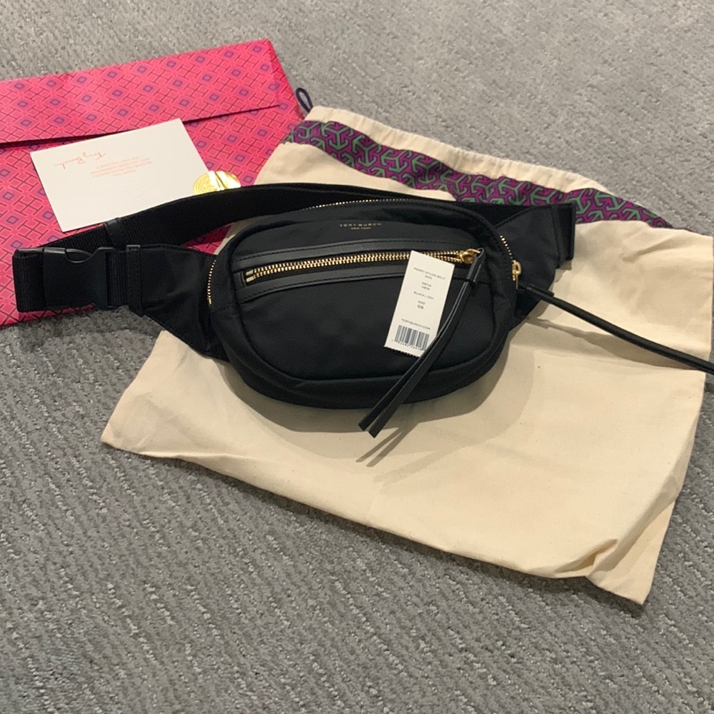 TORY BURCH Perry Black Crossbody Belt Bag NWT